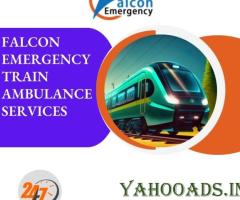 Pick Falcon Emergency Train Ambulance Service in Siliguri with a Life-care Ventilator Setup